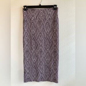 LuLaRoe Brown & Off-White Art Deco Style Print Ivy Midi Pencil Skirt